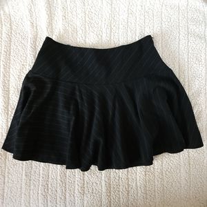Pinstripe Mini Skirt Black, Necessary Objects Women's Small, Stripe Fit & Flare